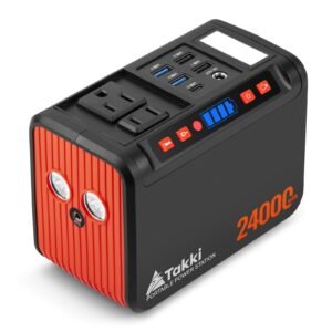 Portable Power Station, 80W Camping Refrigeration Lithium Battery, 88.8Wh Generator with AC/USB-C PD/USB QC3.0/DC Output, LED Emergency Power Light for Emergency, Camping, RV Travel, CPAP, Laptop