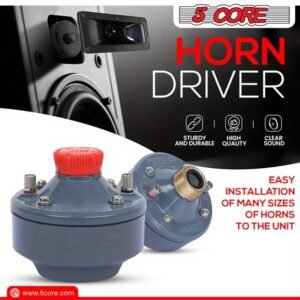 Comprion Driver 400W PMPO 16 Ohm ScrewOn MidRange Horn Tweeter Speaker 40W RMS 1607000 Hz Ferrite Magnet WeatherResistant Aluminum Body 18 TPI Threading