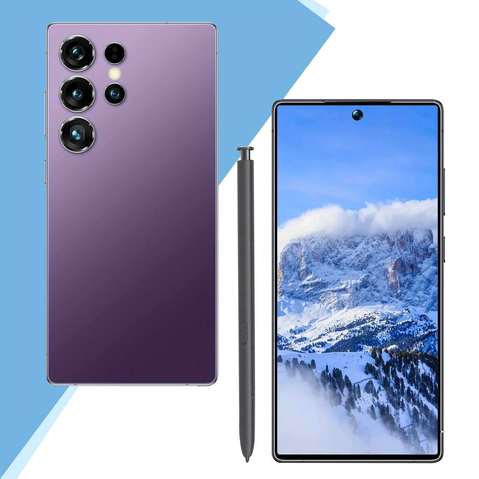 New Unlock Smartphone, 6GB+256GB Storage, 7.3 Inch HD Screen, Dual SIM Card, Built-in Refill, 1080X1920 Display Resolution, Fingerprint Recognition Unlock Phone, Suitable As A Birthday, Holiday Gift for Friends And Family