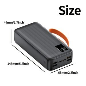 50000mAh Large Capacity Portable Power Bank with Built-in Data Cables/Lanyard/LED Display, Suitable for Various Mobile Phones/Electronics Quick Charging, Outdoor Travel Emergency Power Device, Safe and Stable Lithium Battery, Holiday Gift, Give to Relativ