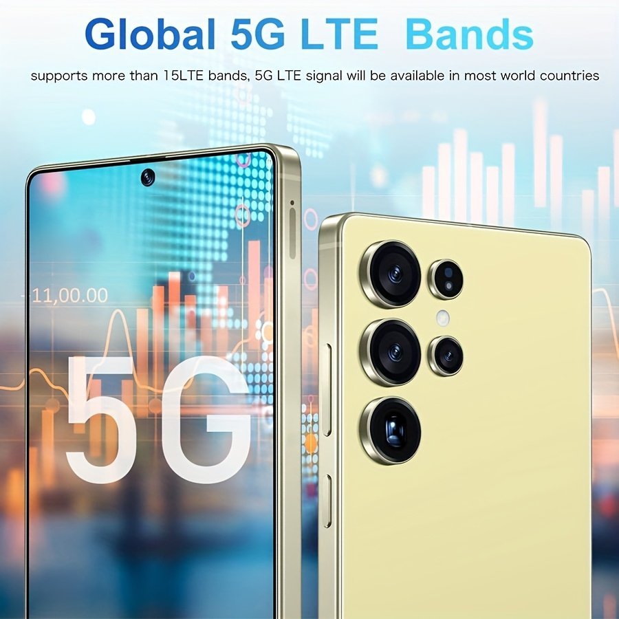 5G Android Mobile Phone | 6.8'' Touch Screen Double Card Dual GPS Face ID 12GB+512GB, Expandable Memory, Best Creative Gift for Friends and Family, Comes with Complete Mobile Phone Accessories Package