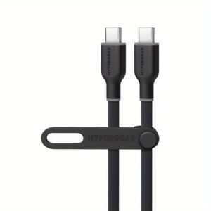 HyperGear Flexi PRO 6ft USB-C to USB-C Cable - High-Speed 10-20W, Flat Design for iPhone 14/13/12/11 Pro Max, for Galaxy Watch 7/6/5/4 & More - Durable & Reliable Connectivity, Fast Charging, Compact Design, Highspeed Performance