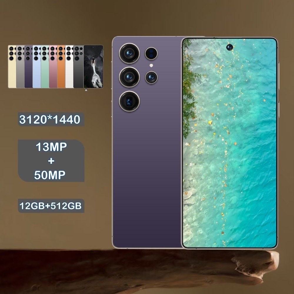The New Android 13 System S25 Ultra Mobile Phone, with 12GB + 512GB Memory, a 6.8-Inch High-Definition Large Screen, 3120*1440 Resolution, a 6800Mah Long-Lasting Battery, Dual SIM Dual Standby Function, And It Is a Dedicated Mobile Phone for Gaming And Ph