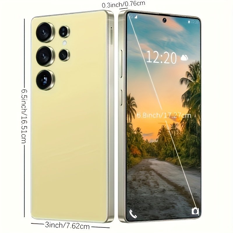 Stylish 6.8-inch Smart Unlocked Phone, 12GB+512GB, Dual Cameras 48MP+72MP, 6800mAh Long Lasting Battery, Fast Charging Feature, OTG Support, Unlock via Facial Recognition, 4G Network, Android 14 OS, Suitable for Daily Office and Gifting