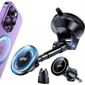 Newest Upgraded for MagSafe Car Phone Holder Best Magnet Car Phone Holders for iPhone, Handsfree 360 Rotation Magnetic Phone Holder Car for iPhone 16 15 14 13 Pro Max Plus Mini Case, Black