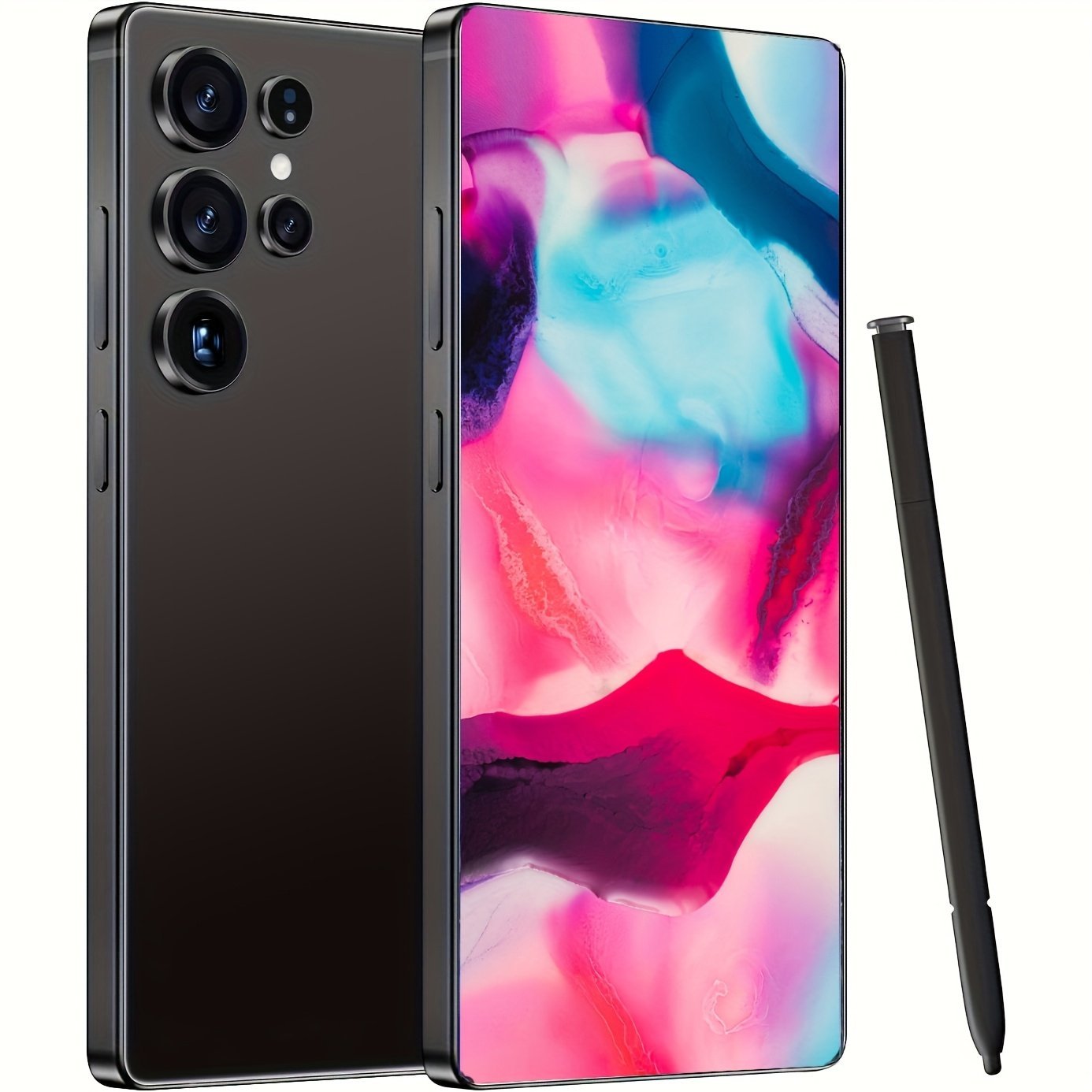S25 Ultra Unlocked Smartphone - 8GB RAM + 256GB Storage, 17.27cm FHD+ Display, 13MP Front & 50MP Rear Camera, 6800mAh Battery, Dual SIM, GPS, Built-in Stylus, Earphones, Case & Screen Protector Included, Type-C Charging, Ideal Gift