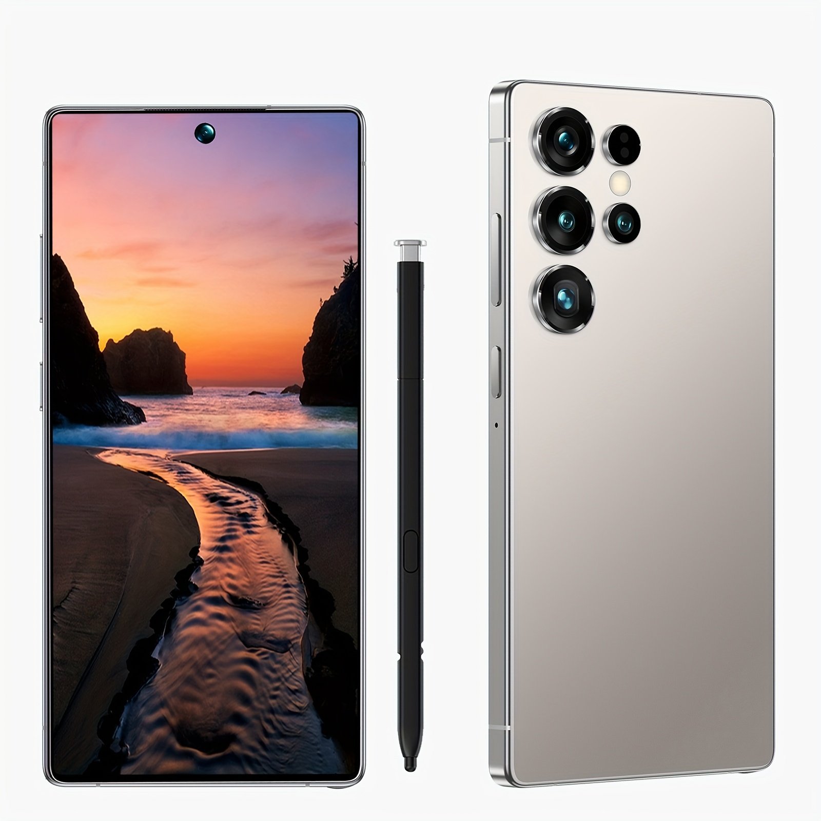 Smartphone Android 14 5G Phone, Pressure-sensitive Stylus, Hand Drawing/note Taking/contract Signing, Global Frequency Dual Card, 8GB+256GB Performance Monster, Multi Touch Compatible 6.8-inch High-definition Screen, Dual SIM Cards, Type-C Charging
