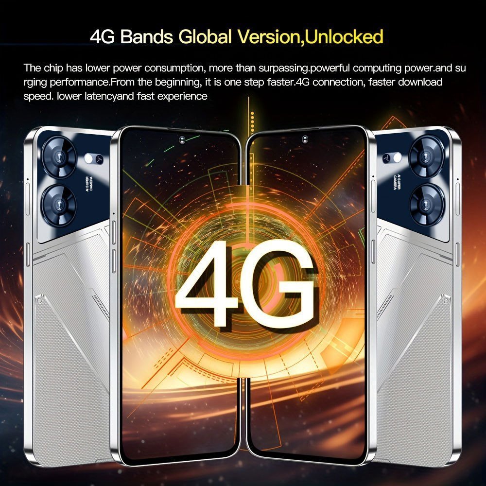 Smart Unlock Android 13 Phone, 6.53-Inch HD Display, Snapdragon 8 Gen2 Processor, 6500mAh Large Capacity Battery, 8GB+256GB ROM & 128GB SD Card Slot, USB-C Charging, Wi-Fi, Face Recognition, 2520×3200 Resolution, 4G Network, Rechargeable Polymer Battery