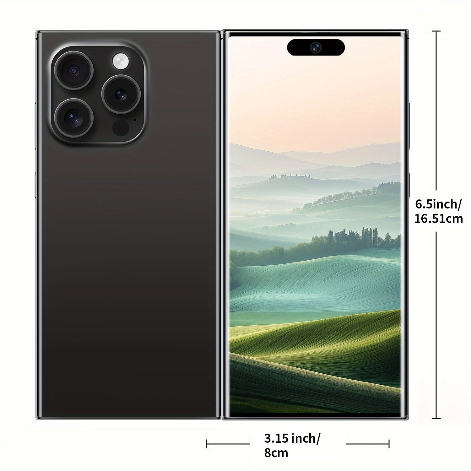 2025 Android Smartphone Phone 5G - Dual SIM Slot | 8GB+256GB | Dual HD Camera | 6.8-inch HD Monitor | Long Range Battery | Comes with:Earphones, Type-C Charging Cable, Protective Case, Card Pickup, And Screen Protector - Perfect Holiday Birthday Gift