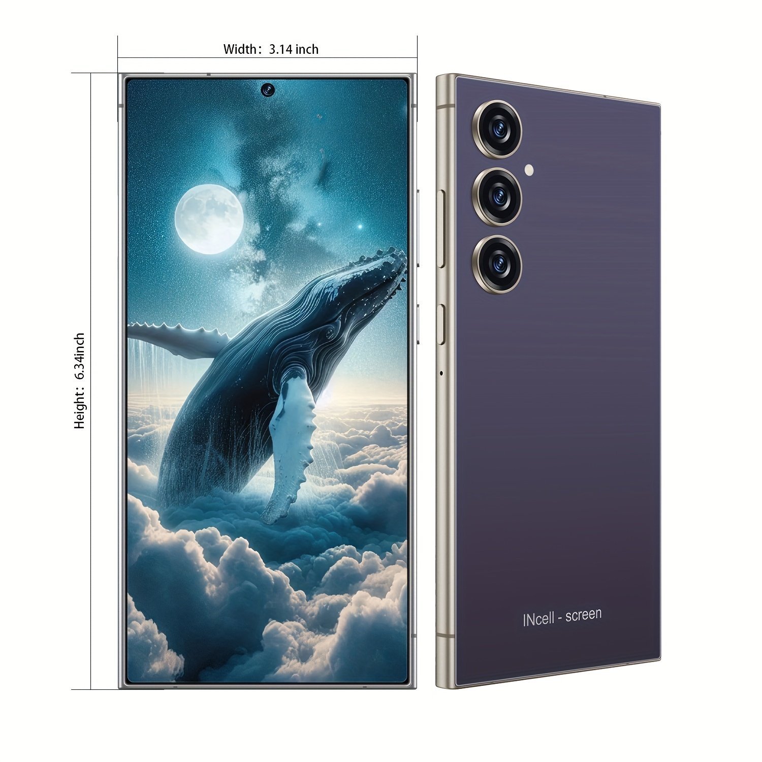 2025 New Smart Unlock Mobile Phone, 6GB+256GB Memory, 6, 8-inch High-definition Large Screen, Fingerprint Recognition Quick Unlock, GPS, Suitable As A Birthday Gift, Easter Gift, Mother'S Day Gift, Valentine'S Day Gift, New Year Gift, Christmas Gift, Than