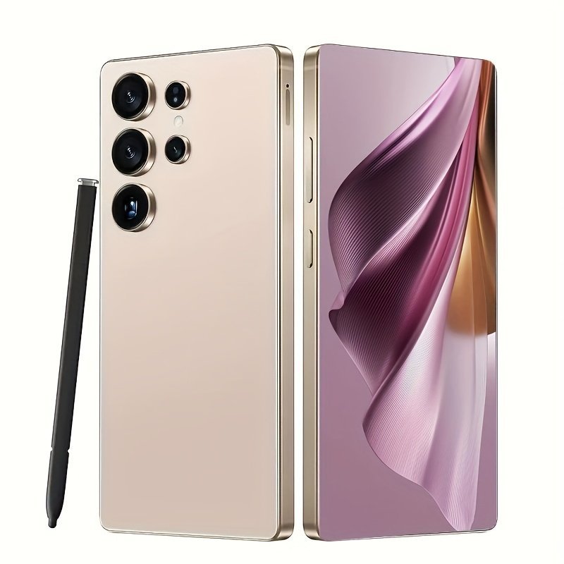 S25 Ultra Unlocked Smartphone - 8GB RAM + 256GB Storage, 17.27cm FHD+ Display, 13MP Front & 50MP Rear Camera, 6800mAh Battery, Dual SIM, GPS, Built-in Stylus, Earphones, Case & Screen Protector Included, Type-C Charging, Ideal Gift