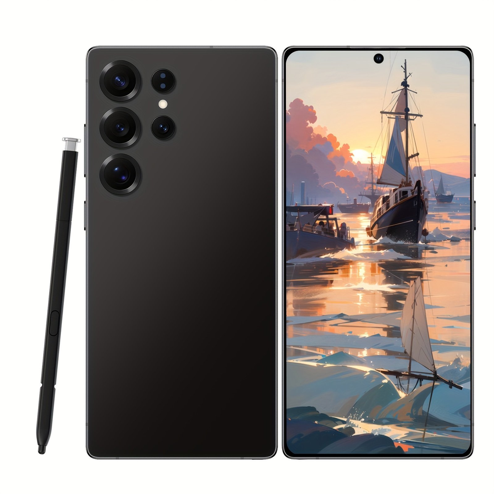 4G cellphone Dual SIM Cards SD Slots 6.8-inch Unlocked Smartphone 8GB RAM+256GB ROM 48MP+72MP HD camera 5800mAh battery capacity Android 12.0 mobile phone include phone case/Type-c Charge/earphone/built-in pen